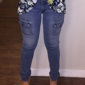 Semi-Dark wash Blue jeans